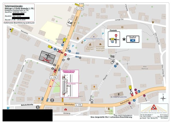 Straßensperrung / Umleitungen Röblingen