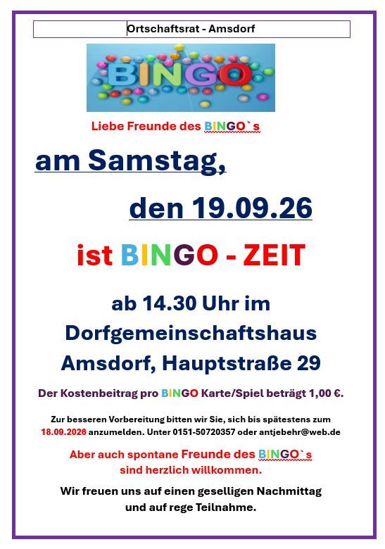 Bild vergr&ouml;&szlig;ern: BINGO - Zeit