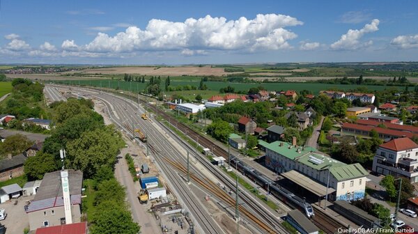 Bild vergr&ouml;&szlig;ern: Bahnhof Röblingen Vogelperspektive