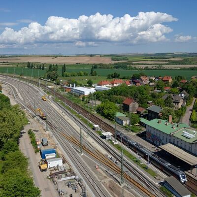 Bahnhof Röblingen Vogelperspektive