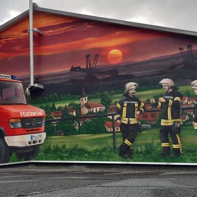 Fertigstellung Wandfassade Feuerwehrgerätehaus Stedten